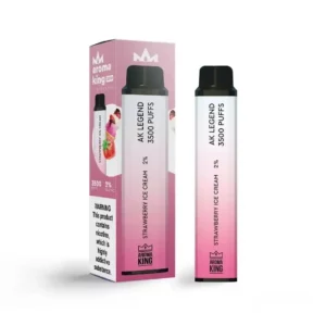Strawberry Ice Cream disposable vape pod by Aroma King.