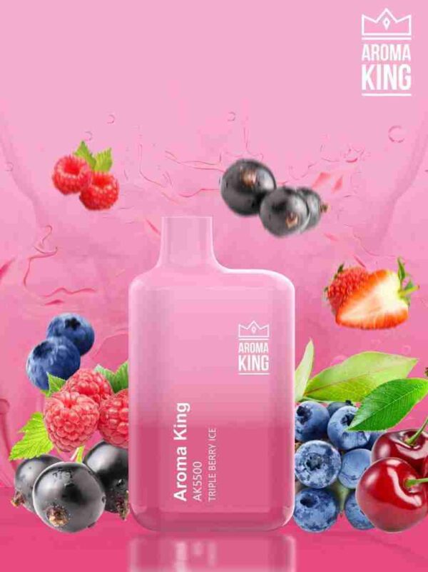 Triple Berry Ice disposable vape pod by Aroma King.