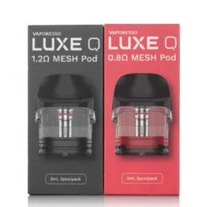 Vaporesso Luxe Q replacement pods with 2 ml e-liquid capacity.